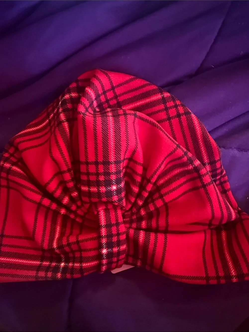 Red plaid headband